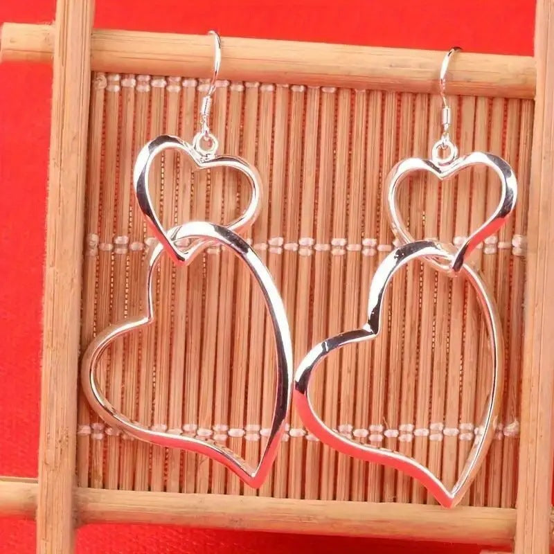 Women's Double Hollow Heart Earrings