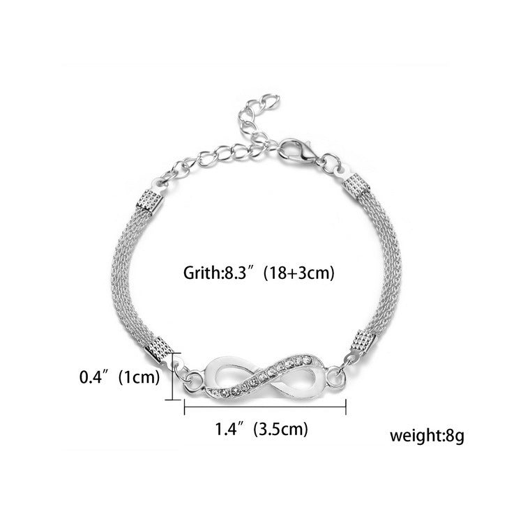 Fashion Exquisite 8-word Infinite Silver-plated Bracelet