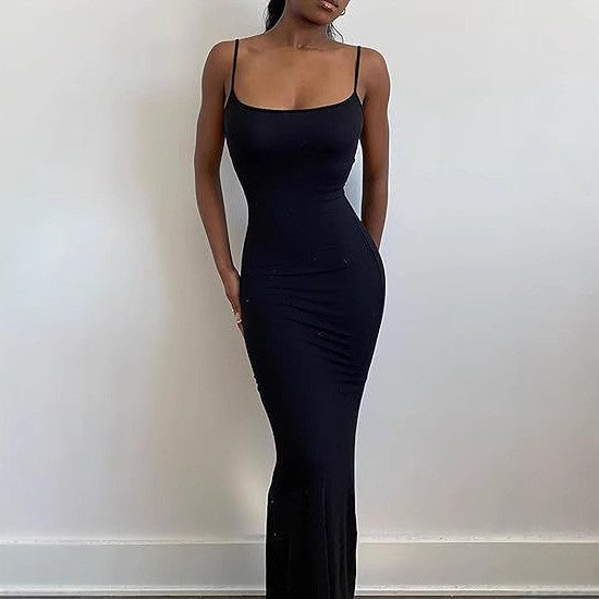 Summer Sling Fashion Sexy Backless High Waist Skinny Sheath Fishtail Dress