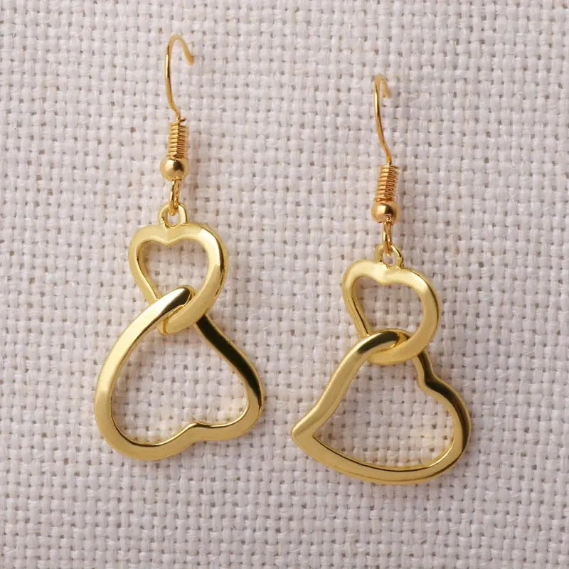 Women's Double Hollow Heart Earrings