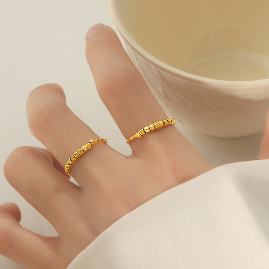 Titanium Steel Ring With A Delicate Small Square Designstylish Versatile And Wont Fade