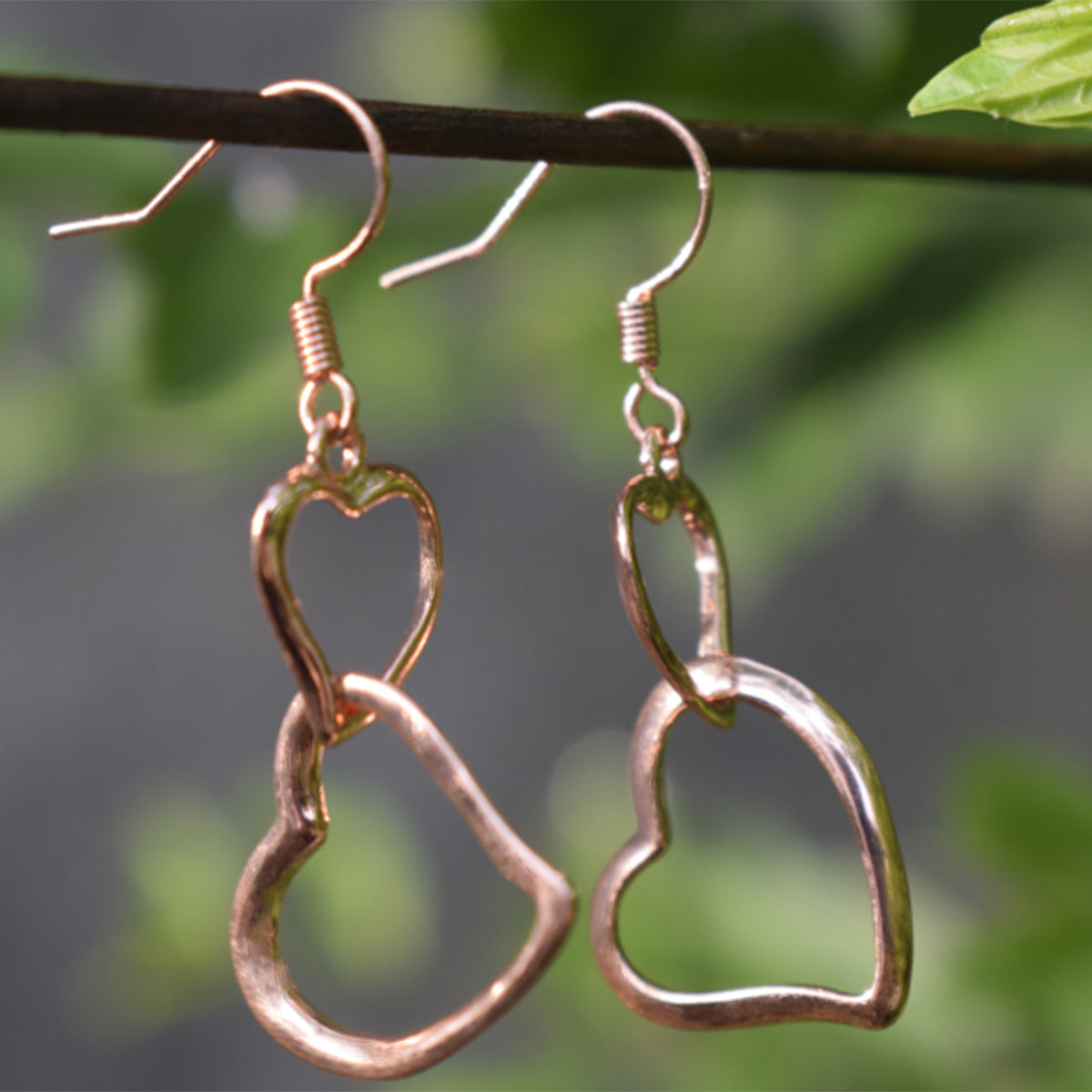 Women's Double Hollow Heart Earrings