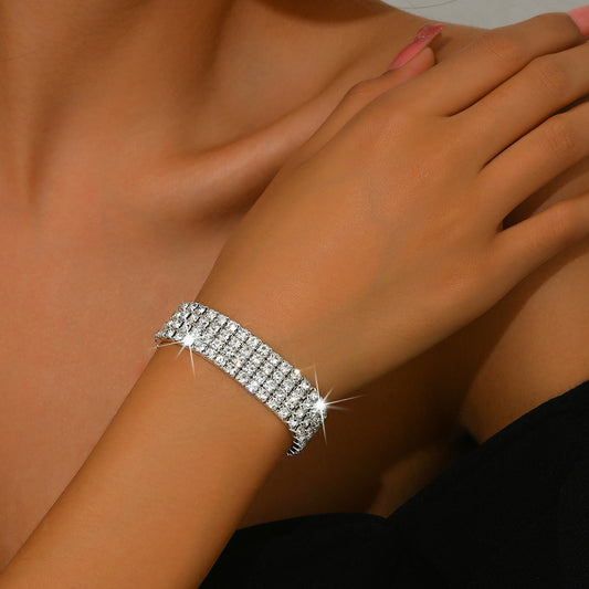 Single Row Multi-row Diamond Drill Bracelet